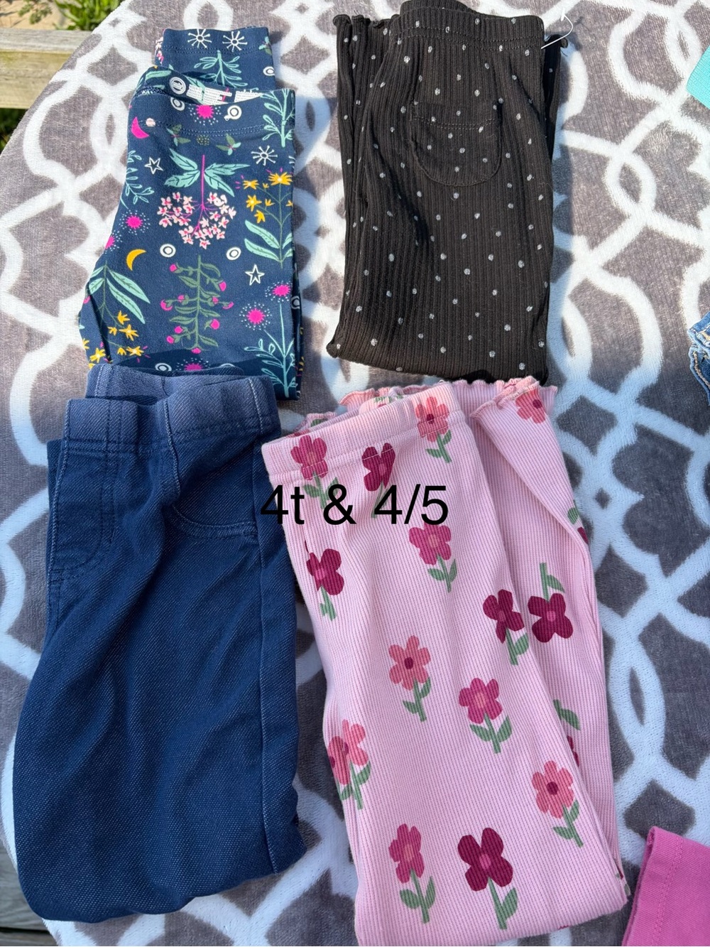 Kids Floral and Solid Bottoms Set - Pink, Navy, Black, Floral